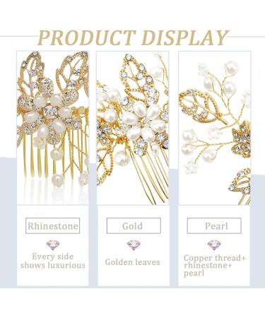 Gold Crystal Bridal Wedding Hair Comb - Sparkly Pearl Rhinestone Hair Accessory - Buy Online on GoSupps.com