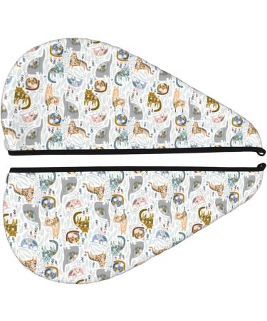 Buy Cute Colorful Animal Coral Velvet Quick-Dry Hair Cap | Anti-Frizz Turban for Long Thick Hair - Fast International Shipping - Buy Online on GoSupps.com