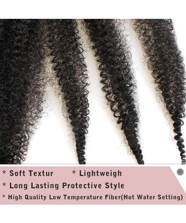Xtrend 3 Packs 16 Inch Soft Springy Afro Twist Hair Pre-Separated Spring Twist Hair for Faux Locs Natural Black Marley Twist Crochet Braiding Hair Synthetic Hair Extensions for Black Women 1B# 16 Inch (Pack of 3) 1B# - Buy Online on GoSupps.com