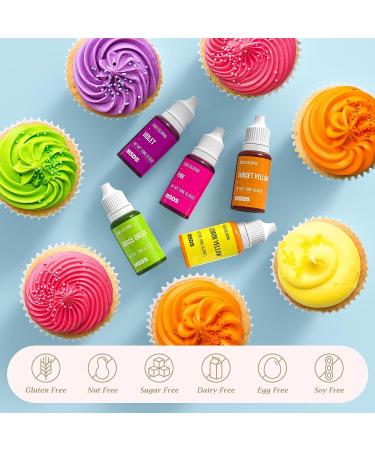 12 Color Cake Food Coloring Set - Nomeca Vibrant Food Grade Liquid Dye for Baking, Icing, Easter Eggs - 10ml Bottles - Buy Online on GoSupps.com