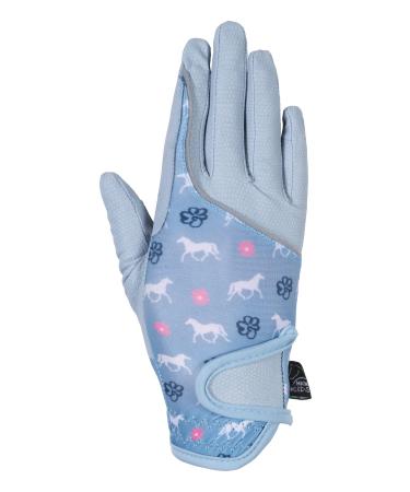 Hkm girls bria gloves 6 smoke blue