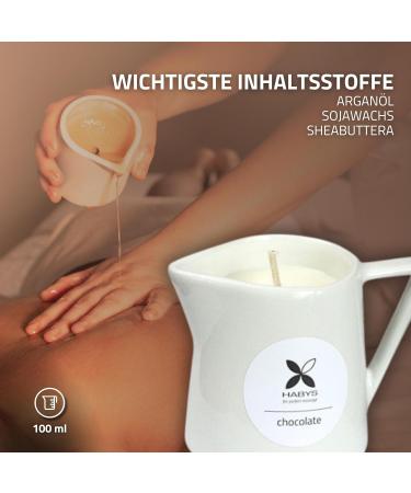 Buy Habys Nature Massage Candle Chocolate Dream 100ml | Natural shea butter soy wax & argan oil for Relaxation & Soft Skin - Buy Online on GoSupps.com