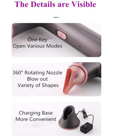 Rechargeable Hair Dryer with Stand Base Professional Cordless Blow Dryer 5000mAh Hot/Cold Air Portable Wireless Hair Dryer with 360 Rotating Concentrated Nozzle for Home/Pet Care - Buy Online on GoSupps.com