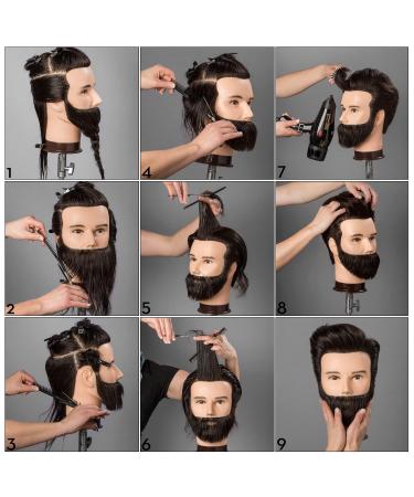 L'IMAGE MAX Styling Head - Medium Brown Human Hair & Beard for Professional Styling | International Shipping - Buy Online on GoSupps.com