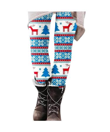 Yihaojia Women's Christmas Leggings-High Waisted Leggings Brushed Xmas Leggings Pants Ankle Length Holiday Leggings Navy#26 Medium