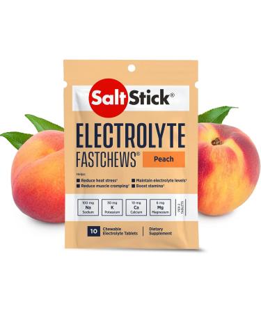 Saltstick Fastchew Electrolyte Replacement Tablets - Rehydration for Athletes & Hikers (2 Packs 20 Tablets Peach) - Buy Online on GoSupps.com