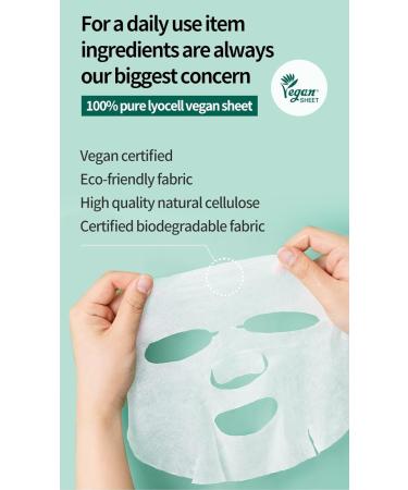 COSNORI Cica & Vita Daily Pure Mask - Vegan Sheet Masks for Soothing & Vitality Boosting | 30 Sheets of 100% Pure Lyocell - Buy Online on GoSupps.com