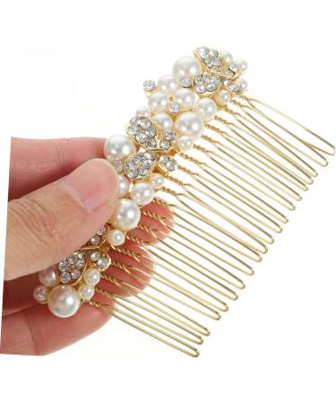 DOITOOL Alloy Rhinestone Hair Comb Pearl Headpiece Wedding Side Comb Bridal Headdress Diamond Hair Clips Tiara Bridal Hair Comb Accessories Rhinestones Flower Girl Bridesmaid - Buy Online on GoSupps.com