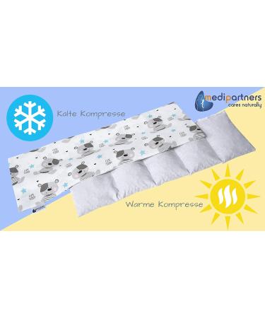 Medi Partners Kirschkernkissen 60x20cm | 800g Eco-Friendly Pillow | 100% Cotton | Warming & Cold Therapy | Removable Teddy Cover - Buy Online on GoSupps.com