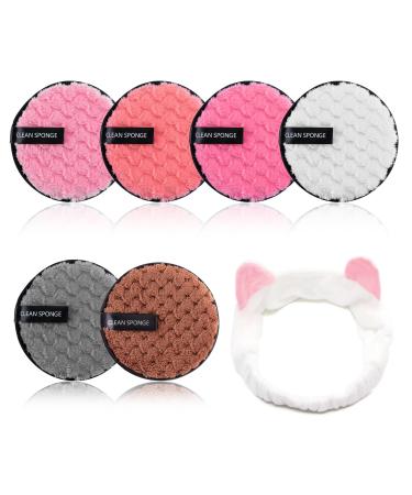 6 pieces of slaughtering pads washable mink pads microfiber make -up remover pads with hair band reusable for facial cleaning skin care - Buy Online on GoSupps.com