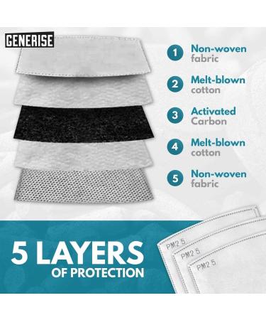 Face Mask Filter x10 GENERISE Filters for Face Masks UK Stock - Replaceable Carbon Activated Face Mask Filters - Buy Online on GoSupps.com