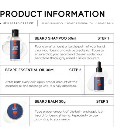 GMBYLBY Complete Beard Grooming Kit Beard WashShampoo Beard Balms Beard Oil Kit Man Beard Grooming Set Beard Care Kit Gifts Beard Essential Kit - Buy Online on GoSupps.com