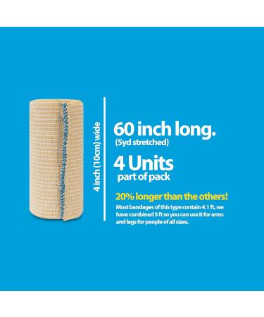 Premium Latex-Free Elastic Bandages - Compression Bandage with Hook and Loop Closure - 12-Pack (2 3 4 6 x 5yd) - Ideal for Injuries & Support - Buy Online on GoSupps.com