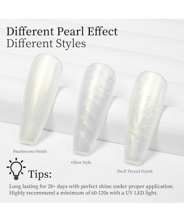MAYCHAO 15ML Pearl Gel Nail Polish - Pearlescent Mermaid Shimmer for Nail Art & Manicure | Soak Off UV LED Curing - 0.5 OZ - Buy Online on GoSupps.com