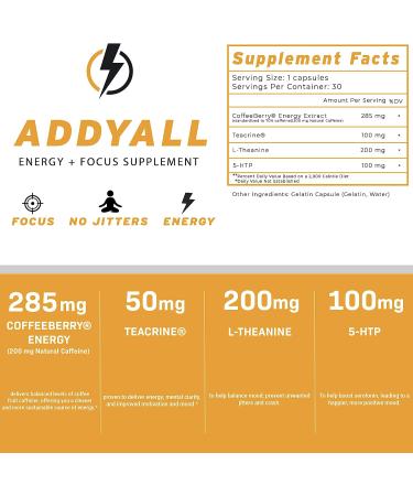 Precium Nutrition AddyAll XR Focus & Energy Supplement - Brain Booster - 30 Day Supply - Buy Online on GoSupps.com