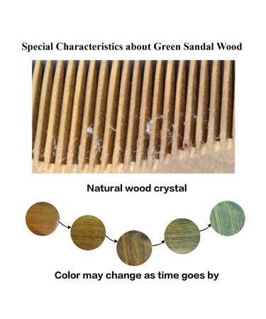 Onedor Handmade 100% Natural Green Sandalwood Hair Comb - Anti-Static Detangler Comb with Sandalwood Scent (Extra Wide Tooth) - Buy Online on GoSupps.com
