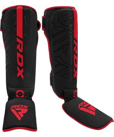 RDX Maya Hide Leather Kickboxing Shin Guards - Muay Thai MMA Karate Taekwondo Protection - Red XL - Buy Online on GoSupps.com