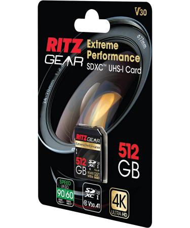 RITZ GEAR Extreme Performance 512GB SDXC Memory Card - 90/60 MB/S U3 Class-10 V30 for Full HD, 3D, 4K Video & Raw Photography - Buy Online on GoSupps.com