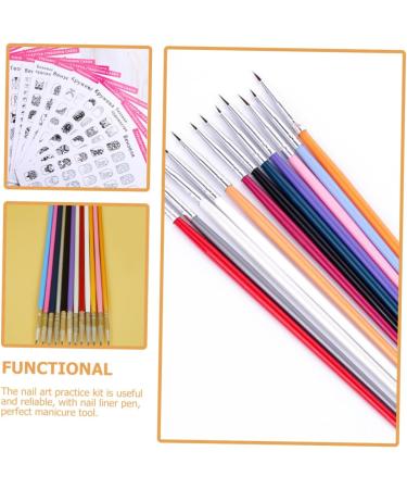 DOITOOL 2 Sets Manicure Exercise Book Pen Kit Nail Art Brushes Kit Nail Practice Liner Pen Nail Salon Supplies Nail Art Pen Nail Manicure Kit Nail Art Practice Supplies Nail Supplies Paper - Buy Online on GoSupps.com
