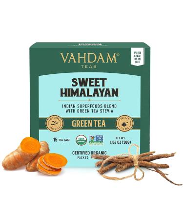Vahdam Teas Green Tea Sweet Himalayan 15 Tea Bags 1.06 oz (30 g)