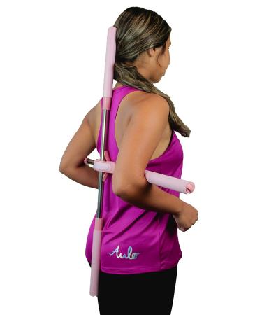 Aulo Posture Corrector Yoga Sticks - Retractable Design for Adult and Child - Back Brace for Humpback Correction - Pink - Buy Online on GoSupps.com