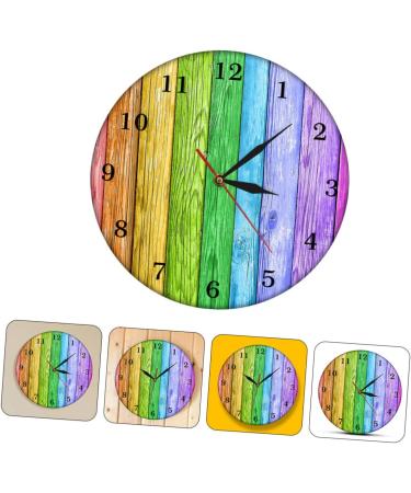 Zerodeko Color Wood Grain Wall Clock Yellow Bathroom Decor 3d Clock Shower Clock Retro Clock Mute Hanging Clock Colorful Wall Clock Wooden Clock Household Acrylic Wall Hanging - Buy Online on GoSupps.com