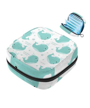 Women's binding-up bag Cute whales pattern women tampon storage bag tampon storage bag zip pockets menstrual tied bags multi12