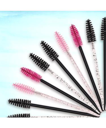 Ukerdo Disposable Eyelash Spoolie Wands - 50pcs Pink Angled Lash Comb Brush for Mascara Applicator and Eyebrow Makeup - Buy Online on GoSupps.com