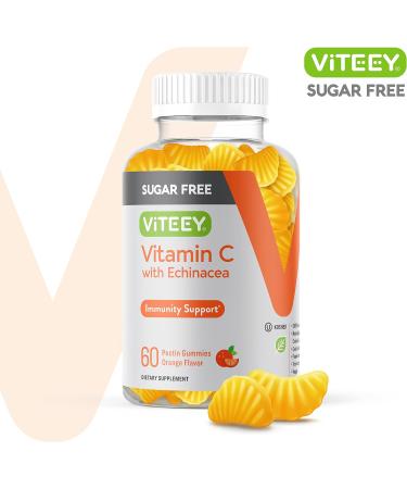 Immune Support: Sugar Free Vitamin C & Echinacea Gummies - 60 Count Pack - Vegan & Gluten Free - Buy Online on GoSupps.com