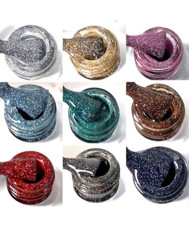 1000g Reflective Diamond Glitter Gel Nail Polish Sparkling Auroras Laser Nail Gel Disco Gel Shiny Sequins UV Gel Varnish - (Color: 9) - Buy Online on GoSupps.com