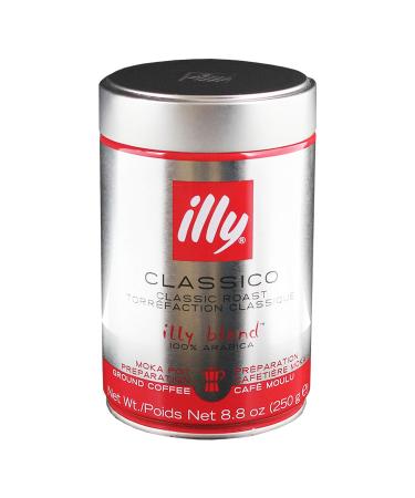 Illy Moka 100% Arabica Ground Coffee - Espresso Normal Roast 6 x 250g Cans - Premium Italian Coffee for International Shipping - Buy Online on GoSupps.com