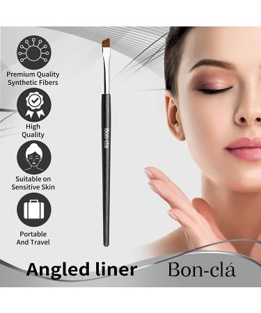 Bon-cl Fine Angled Eyeliner Brush - Professional Makeup Tool for Gel, Liquid, Cream, and Powder Eye Cosmetics - Golden Handle - Buy Online on GoSupps.com