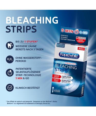Buy Rapid White Bleaching Strips - Whiter Teeth in 3 Days At-Home Tooth Whitening without Hydrogen Peroxide - 6 Sachets - Buy Online on GoSupps.com