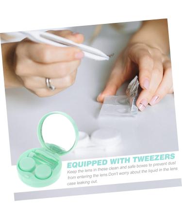 Solustrie Contact Lens Container Set - Eye Care Holder with Mirror Box for Travel - Colored Contact Lenses Storage - 7.5x7.5x2.8cm - Durable Plastic - Buy Online on GoSupps.com