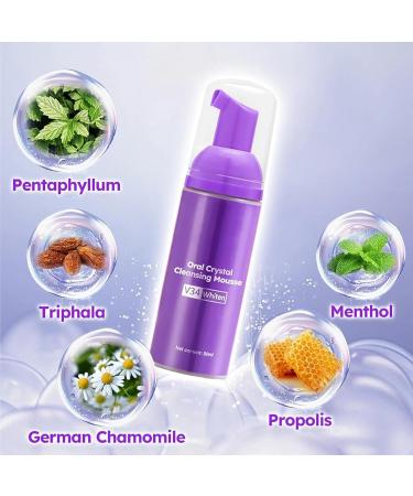 GFOUK Oral Crystal Cleansing Mousse - Tooth Mousse & Stain Removal Foam Purple Toothpaste for Whitening & Caries Prevention (2 Pieces) - Buy Online on GoSupps.com