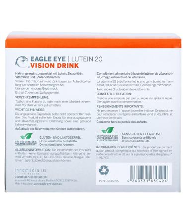 EAGLE EYE Lutein 20 Vision Drink - 30x25ml | Enhance Eye Health & Clarity - International Shipping Available - Buy Online on GoSupps.com
