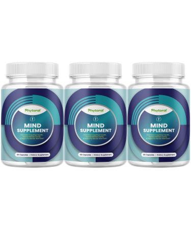 Nootropic Brain Supplement for Memory and Focus Enhancement - Vitamins for Brain, Mental Health & Clarity - Cognitive Health Complex for Mind's Vitality & Mental Alert - 60 Capsules - 3 Pack