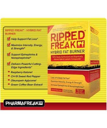 PHARMAFREAK RIPPED FREAK - 60ct - Canada - Metabolism Support - 60 Servings - Veggie Caps 60 count (Pack of 1) - Buy Online on GoSupps.com