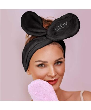 Hair Band Plush Headband Hair Loop Elastic Rabbit Ears Facial Head Wrap for Makeup Face Wash Shower Spa Ajustable Hair Accessories for Girls and Women (Black) - Buy Online on GoSupps.com