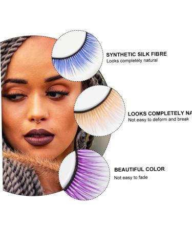 minkissy 3 Pairs 3d False Eyelashes Halloween Eyelash Faux Lashes Reusable Makeup Lashes Color Lashes Halloween Eye Lashes False Lashes Eyelashes Cross Accessories Synthetic Silk Fiber - Buy Online on GoSupps.com