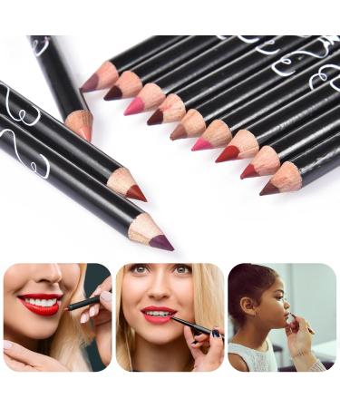  Shurzzesj Set of 12 professional lip pencils - Waterproof lip pencil - With lid - Matte and waterproof - Long-lasting lip liner - Buy Online on GoSupps.com