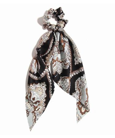 Satin Paisley Hair Scrunchies Set - 4pcs Long-Tail Hair Ribbons for Women and Girls | Summer Hair Ties and Styling Accessories - Buy Online on GoSupps.com