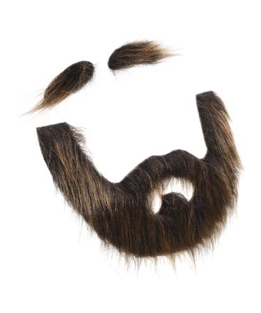 Healvian 1 Set Beard Dress up Halloween False Beards Mustache Sticker Realistic Mustache Beard Fake Plush