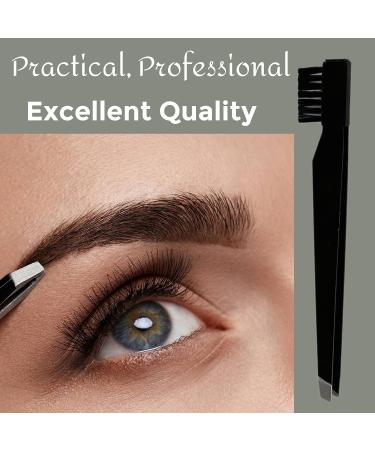 Tweezer & Brush Combo Grooming Tool for Men & Women - Professional 2-in-1 Makeup Tool for Eyebrows - Travel-Friendly Design - Buy Online on GoSupps.com