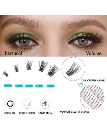 SISILILY Individual Cluster Lashes 60 Pcs Kit - Reusable 3D Eyelash Extensions in C CC D Curl - with Eyelash Glue - 10/12/14/15/16mm Length - DM14 - Buy Online on GoSupps.com