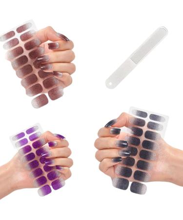 Quinnas Gel Nail Stickers with Uv Light Semi Cured Gel Nail Strips DIY Gel Nail Stickers Kit French Manicure Gel Polish Strips Long Lasting Works Any Nail Easy to Apply & Remov (D)