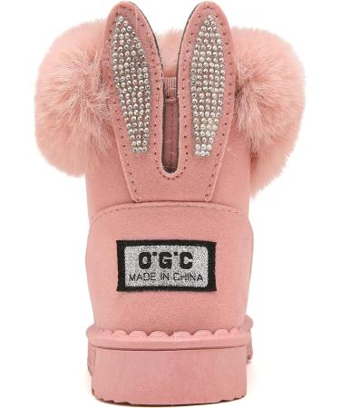 Yeeteepot Baby Girls' Winter Snow Boots | Boys Warm Lined Anti-Slip Booties | Plush Kids Shoes | Indoor Soft Toddler Booties 11.5 UK Child B Pink - Buy Online on GoSupps.com