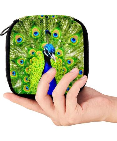 Period Bag Sanitary Napkin Storage Holder | Peacock Green Makeup Pouch - Buy Online on GoSupps.com