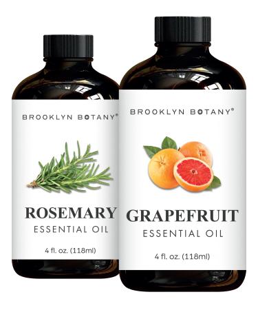 Brooklyn Botany Rosemary & Grapefruit Essential Oils 4 Fl Oz (Pack of 2) 100% Pure & Natural Bright & Herbal Aromatherapy Blend