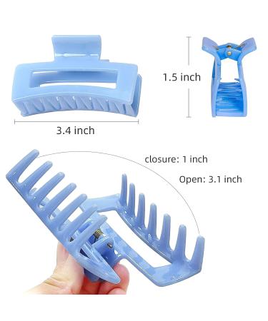 6-Piece Women's Hair Claw Clips - Large Rectangle Shape - Fashionable & Colorful Styling Jaw Clips - Ideal for Thick Hair - 6 Color Options - Buy Online on GoSupps.com